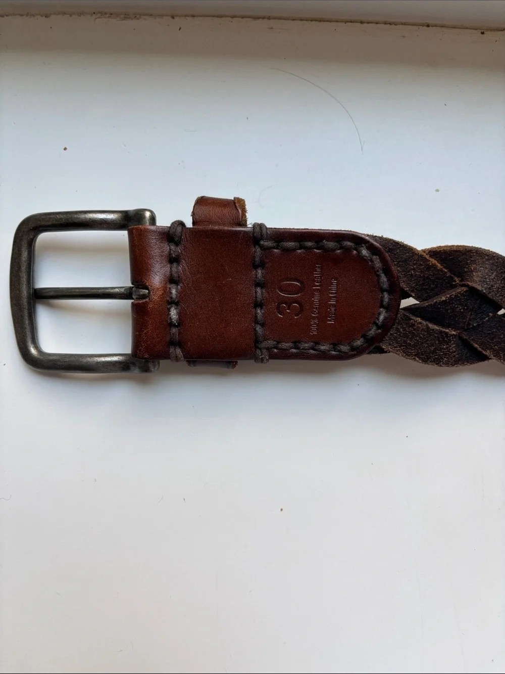Abercrombie & Fitch Braided Leather Belt - Dark Brown